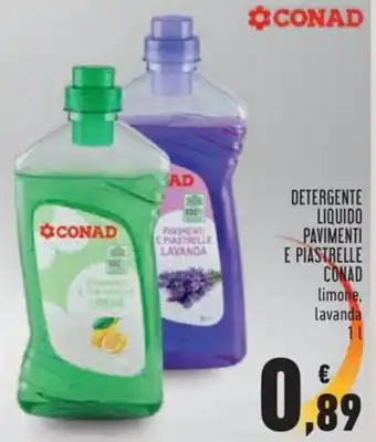 Conad Conad Detergente Liquido Pavimenti E Piastrelle 1L offerta