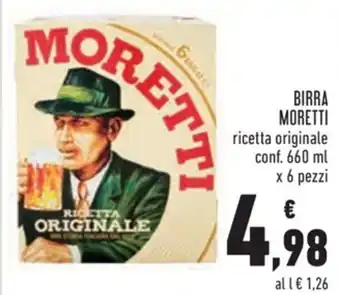 Conad Birra Moretti 660 ml x 6 pezzi offerta