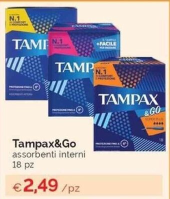 Prodet Tampax&Go assorbenti interni 18 pz offerta