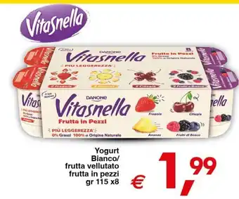 Mercati Alimentari Yogurt Bianco/frutta vellutato fruta in pezzi gr 115 x 8 offerta