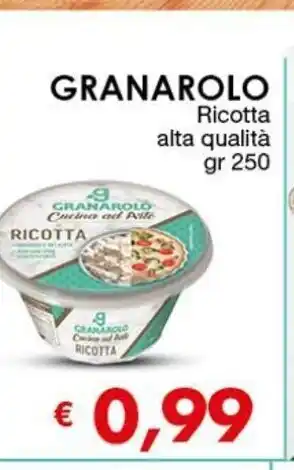 Mercati Alimentari Granarolo Ricotta alta qualità 250gr offerta