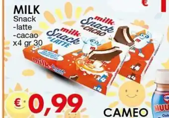 Milk Snack latte cacao x 4 30gr