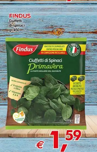 Mercati Alimentari Findus Ciuffetti di spinaci 450gr offerta