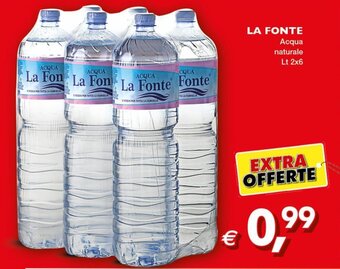 Mercati Alimentari La Fonte Acqua naturale Lt 2x6 offerta