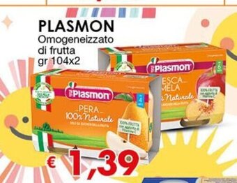 Plasmon Omogeneizzato di frutta gr 104x2