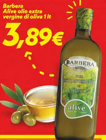 Iper Super Conveniente Barbera Alive olio extra vergine di oliva 1lt offerta
