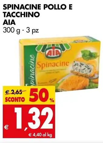 Tigros Spinacine Pollo E Tacchino AIA 300g-3pz offerta