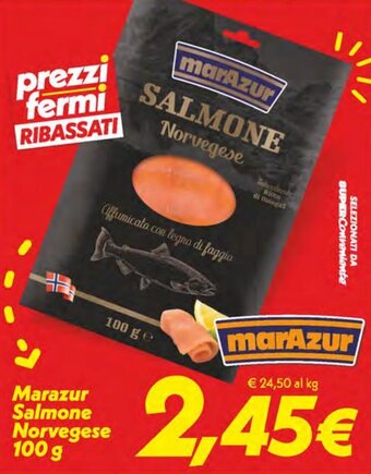Iper Super Conveniente Marazur Salmone Norvegese 100g offerta