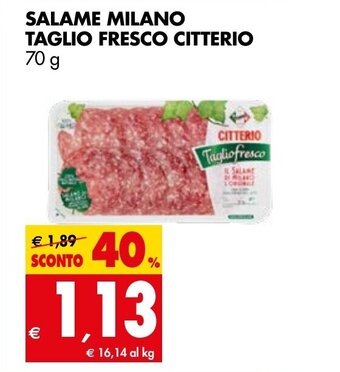 Tigros Salame Milano Taglio Fresco Citterio 70g offerta