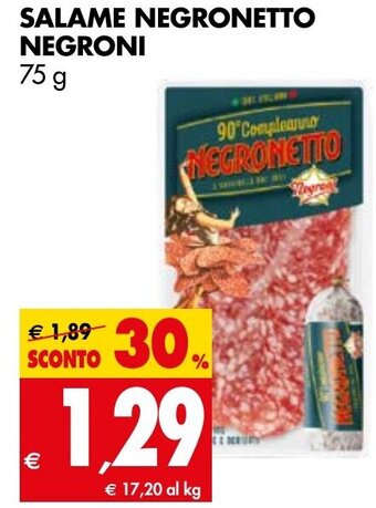 Tigros Salame Negronetto Negroni 75g offerta