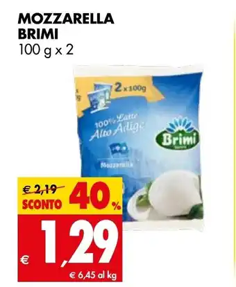 Tigros Mozzarella Brimi 100g x 2 offerta