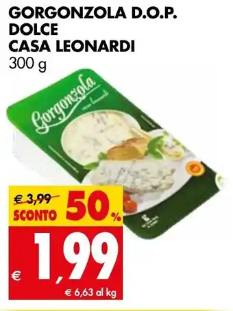Tigros Gorgonzola D.O.P Dolce Casa Leonardi 300g offerta