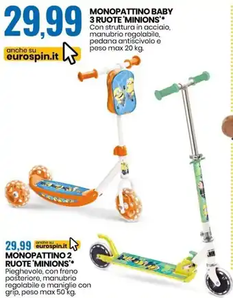 Eurospin Monopattino Baby 3 Ruote 'Minions'* offerta