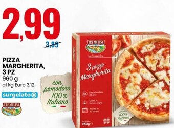 Eurospin Pizza Margherita 3 Pz 960 g offerta