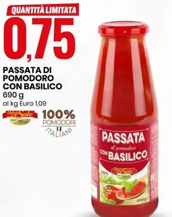 Eurospin Passata di Pomodoro Con Basilico 690 g offerta