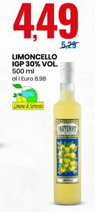 Eurospin Limoncello IGP 30% Vol 500 ml offerta