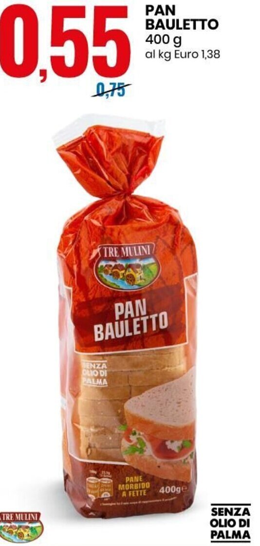 Pan bauletto 400 g offerta di Eurospin
