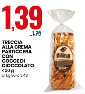 Eurospin Treccia Alla Crema Pasticcera Con Gocce Di Cioccolato 400 g offerta