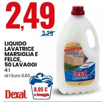 Eurospin Liquido Lavatrice Marsiglia E Felce, 50 Lavaggi 4 l offerta