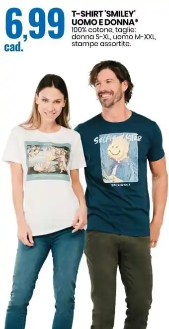 Eurospin T-Shirt 'Smiley' Uomo E Donna offerta