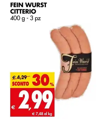 Tigros Fein Wurst Citterio 400g - 3pz offerta