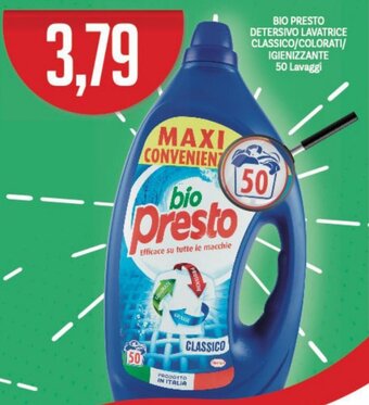Supermercati Piccolo Bio Presto Detersivo Lavatrice Classico/Colorati/Igienizzante 50 lavaggi offerta