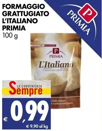 Tigros Formaggio Grattugiato L'Italiano Primia 100g offerta