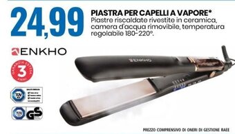 Eurospin Enkho Piastra per Capelli a Vapore offerta