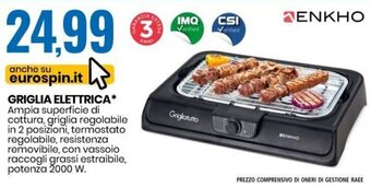 Eurospin Enkho Griglia Elettrica offerta