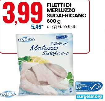 Eurospin Filetti di Merluzzo Sudafricano 600g offerta