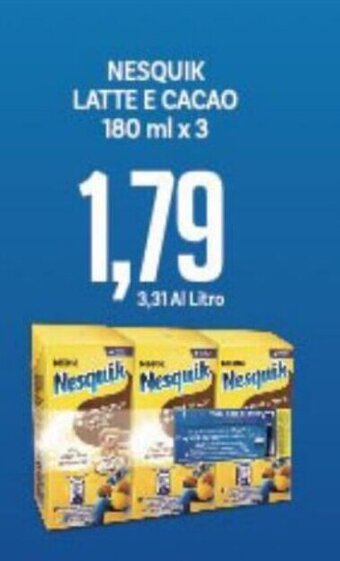 Supermercati Piccolo Nesquik Latte e Cacao 180 ml x 3 offerta