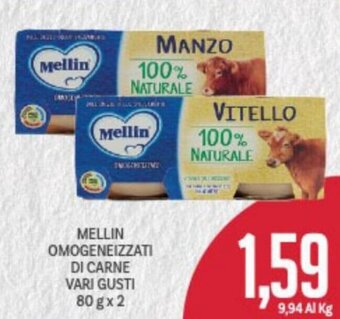 Supermercati Piccolo Mellin Omogeneizzati di Carne Vari Gusti 80 g x 2 offerta