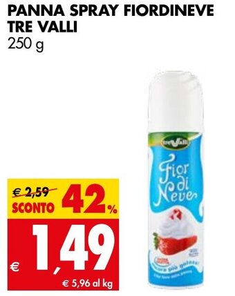 Tigros Panna Spray FiorDineve Tre Valli 250g offerta