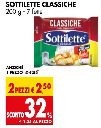 Tigros Sottilette Classiche 200g - 7 fette offerta