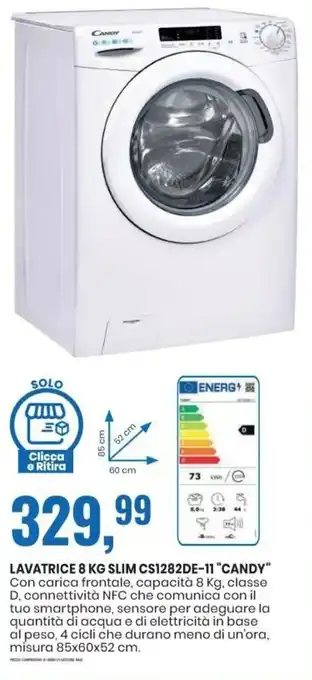 Eurospin Candy Lavatrice 8 KG Slim CS1282DE-11 offerta