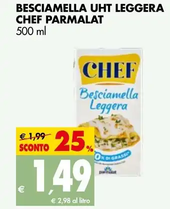 Tigros Besciamella UHT Leggera Chef Parmalat 500ml offerta
