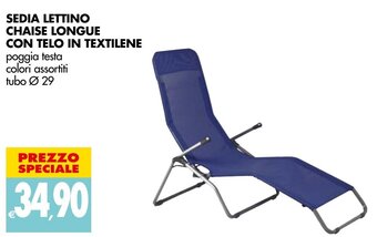 Sedia Lettino Chaise Longue Con Telo In Textilene