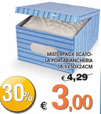 Misterpack Scatola Portabiancheria 38,5X50X24cm