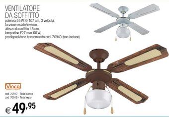 Brico OK Vinco Ventilatore da Soffitto offerta