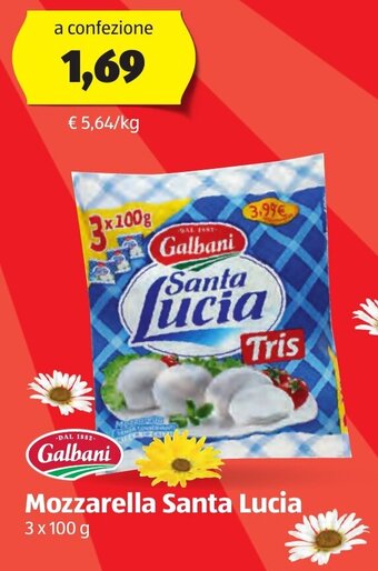 ALDI Galbani Mozzarella Santa Lucia 3x100g offerta