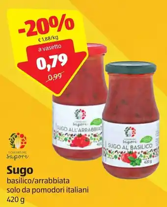 ALDI Sugo basilico/arrabbiata 420 g offerta