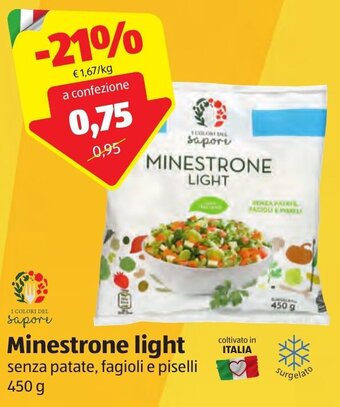 ALDI Minestrone Light senza patate, fagioli e piselli 450 g offerta