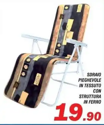 Sdraio Pieghevole in Tessuto con Struttura in Ferro