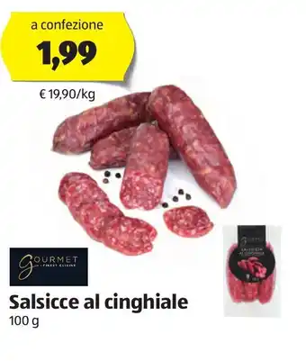 ALDI Gourmet Finest Cuisine Salsicce al cinghiale 100 g offerta