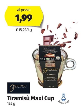 ALDI Gourmet Finest Cuisine Tiramisù Maxi Cup 125 g offerta
