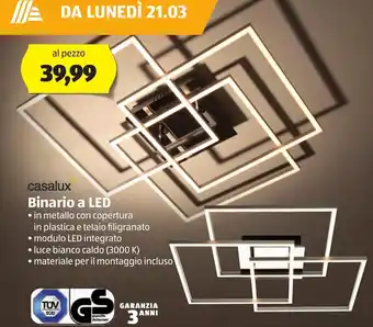 ALDI Casalux Binario a LED offerta