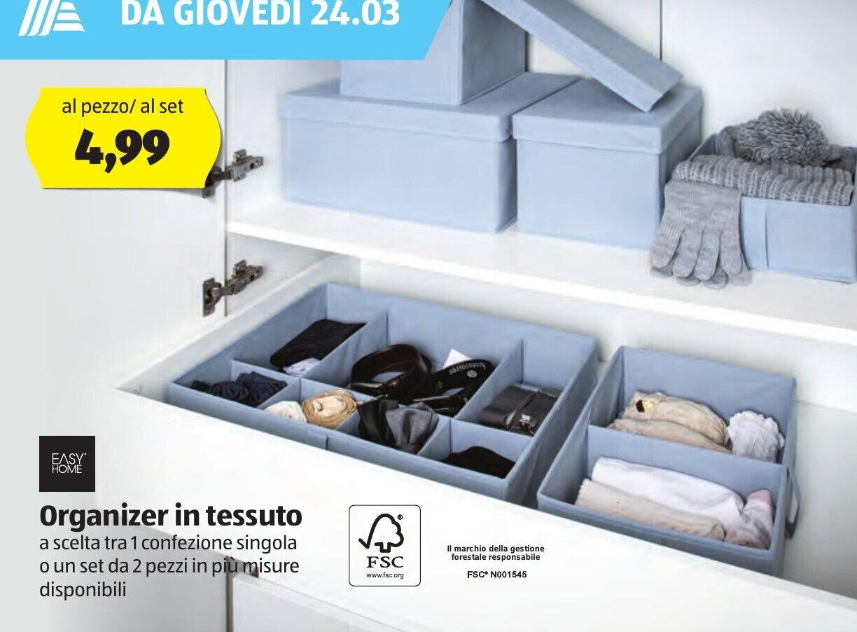 Easy Home Organizer in tessuto offerta di ALDI