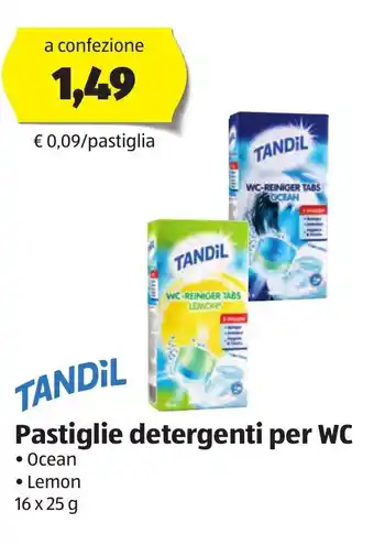 ALDI Tandil Pastiglie detergenti per WC 16x25g offerta