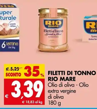 Tigros Filetti Di Tonno Rio Mare 180g offerta