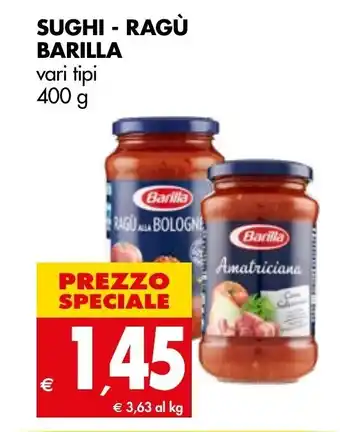 Tigros Sughi - Ragù Barilla 400g offerta